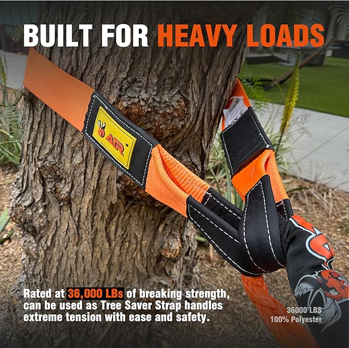 ATR Recovery Tow Strap 3.5" x 20ft – 36,000 lbs Break Strength, Heavy Duty Snatch Strap for Truck, SUV, UTV, Off-Road Pulling, Tow Rope with Storage Bag
