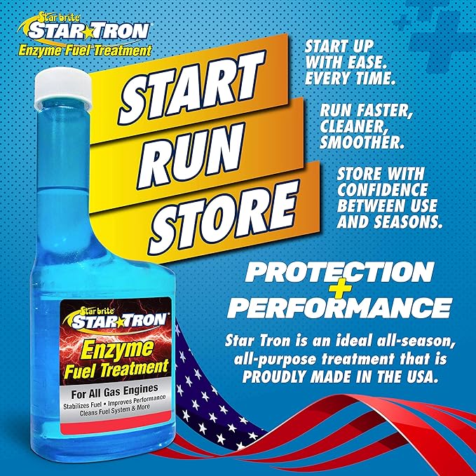 STAR BRITE Star Tron Enzyme Fuel Treatment Concentrate, 128 Fl. Oz. – Treats up to 2,048 Gallons – Rejuvenate & Stabilize Old Gasoline, Cure Ethanol Problems, Improve MPG, Reduce Emissions, 1 gallon, Blue