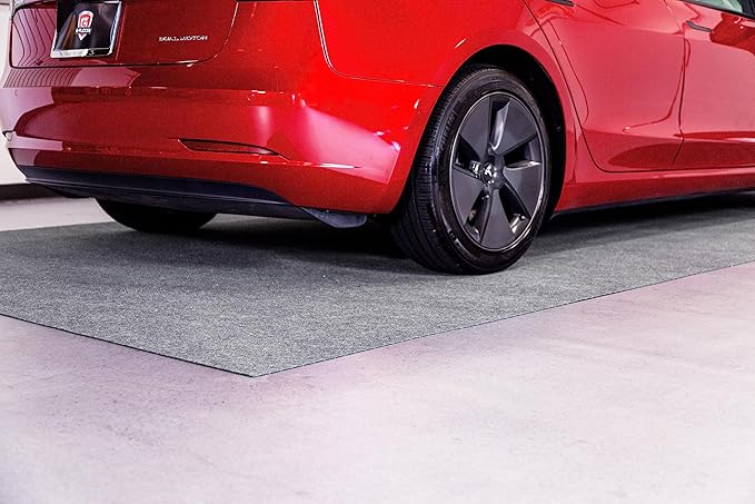 G-Floor Drip & Dry Absorbent (7'6" x 17', Grey) Floor Mat with Waterproof Vinyl Backing for Protecting Your Garage Floor - Just Unroll to Install!