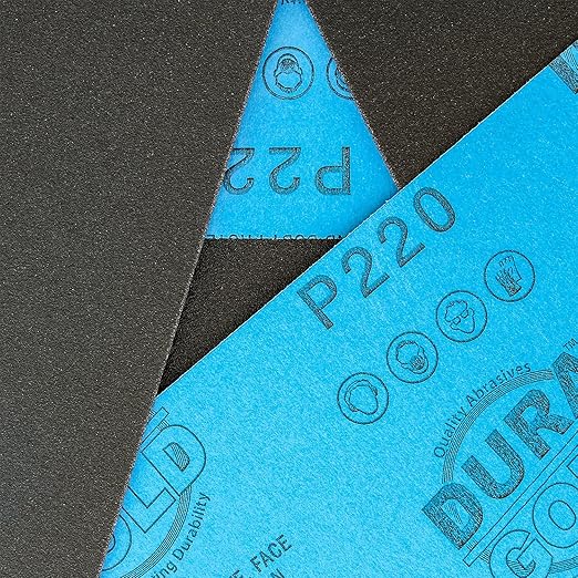 Dura-Gold Premium 220 Grit Wet or Dry Sandpaper Sheets, 5-1/2" x 9", Box of 25 - Medium-Cut Sanding, Detailing, Polishing Automotive, Woodworking