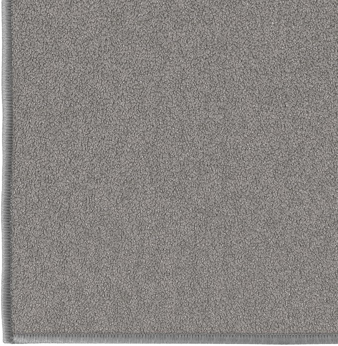 Ottomanson 2-Piece Kitchen Rug Set - Non Slip, Runner & Small Area Rug - Solid - 20" x 59" & 2'3" x 3' - Durable, Stain Resistant for Entryway, Bedroom and Bathroom, Gray