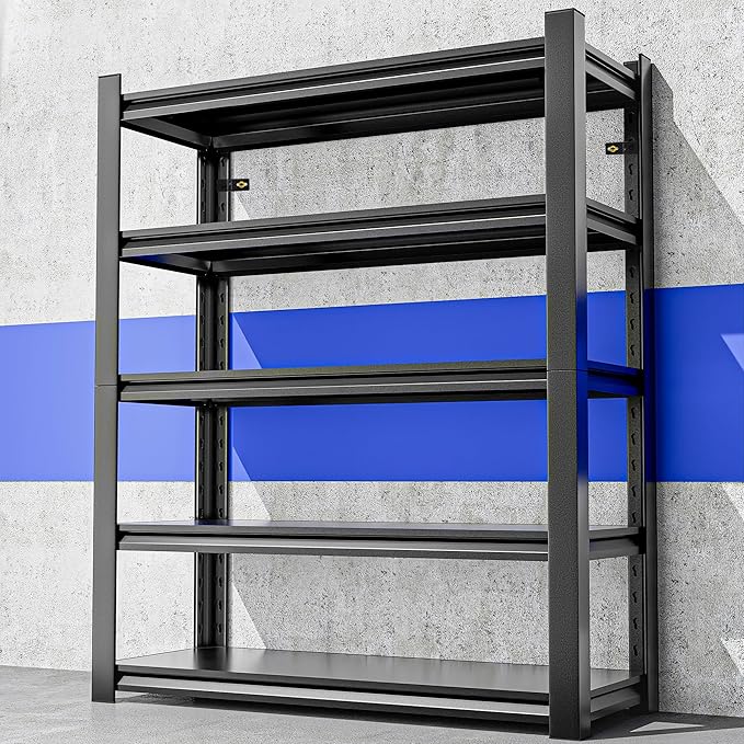 Garage Shelving Unit,78"*40"*16"Thickened Metal Shelving Units for Garage Storage Shelves Adjustable Shelves,5 Tier Industrial Shelving Shelf Metal Shelves for Storage for Warehouse Basement