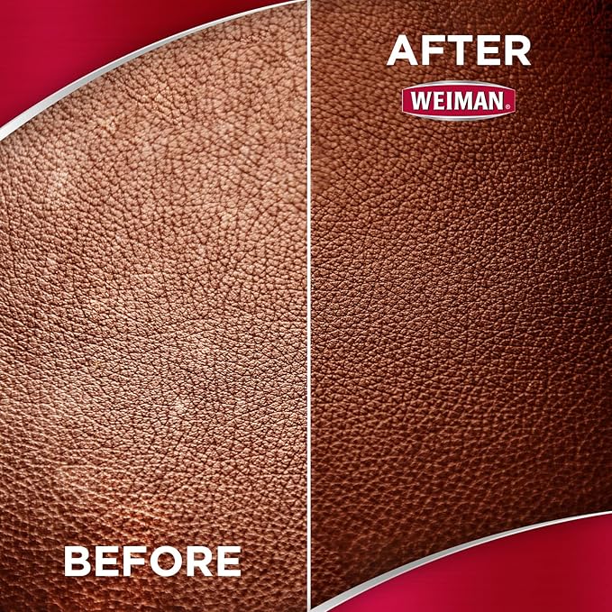 Weiman 3 in 1 Deep Leather Conditioner Cream (Microfiber Cloth) - Restores Leather Surfaces - Use on Leather Furniture, Car Seats, Shoes, Bags, Jackets, Saddles