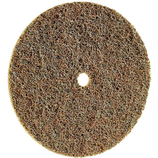 CS Unitec 80615 FIX Fleece (Nonwoven) Disc for The FIX Hook and Loop System, 4-1/2" Diameter, Coarse (Brown) (Pack of 10)