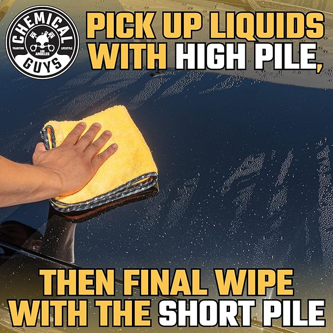 Chemical Guys ‎MIC721 Miracle Dryer Microfiber Drying Towel, (Great for Cars, Trucks, SUVs, RVs, Motorcycles & More), Yellow (36" x 25")