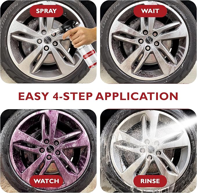 Honest Wash Iron Remover Car Detailing – Powerful Solution for Dissolving Brake Dust, Dirt, and Grime | Visible Reaction for Deep Cleaning | Safe for All Wheel and Surface Types (128 Fl Oz)