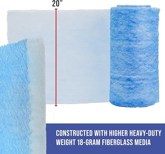Master Elite Premium Paint Spray Booth Exhaust Filter Roll, 20.5" x 100' - 18 Gram Heavy-Duty Fiberglass Paint Arrestor - Captures Traps Overspray Paint Particles in Auto Car Autobody Refinish Booths