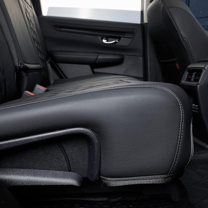 coverdream CRV Seat Covers Custom Fit for 2017 2018 2019 2020 2021 2022 Honda CRV LX, EX, SE, EX-L,Touring,Hybrid,Full Coverage Waterproof Leatherette Car Seat Protector(Full Set,Red/Black)