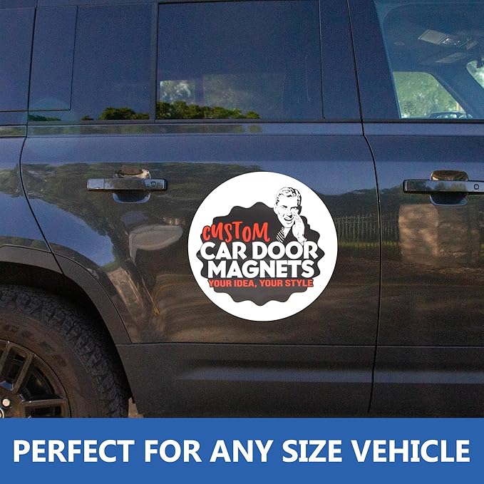 Custom Car Magnet Signs for Businesses (18" Round) 2 pk - Personalized Car Magnets for Advertising and Vehicle Promotion - Advertising Magnets for Cars Door - Professionally Printed