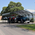 Walsunny Metal Carport 20x20 FT Heavy Duty Carport Canopy with Enhanced Base, Outdoor Car Shelter with Galvanized Steel Roof and Frame Garage for Truck, SUV, Boat, Black