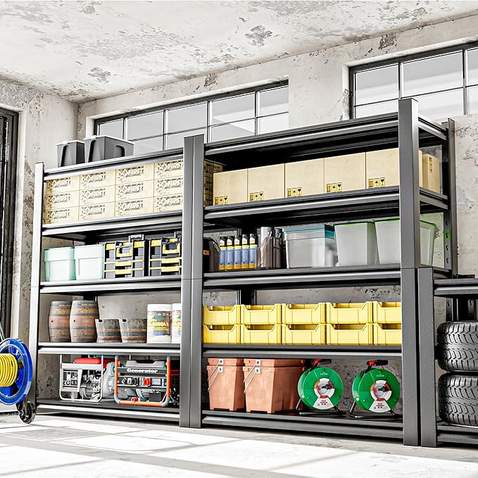 Storage Shelves Garage Shelving Heavy Duty - 72''H Garage Shelves Adjustable 5 Tier Metal Shelving Unit Storage Rack Shelving Industrial Utility Shelf 16" D x36 W x72 H（2 Pieces）
