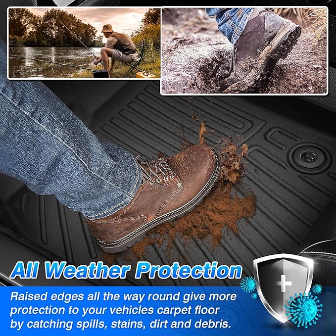 Cartist Floor Mats Fit for Chevrolet Blazer EV 2024 2025 2026/Cadillac Lyric 2023-2025 2026 All Weather Floor Mat Heavy Duty Carpet Protection