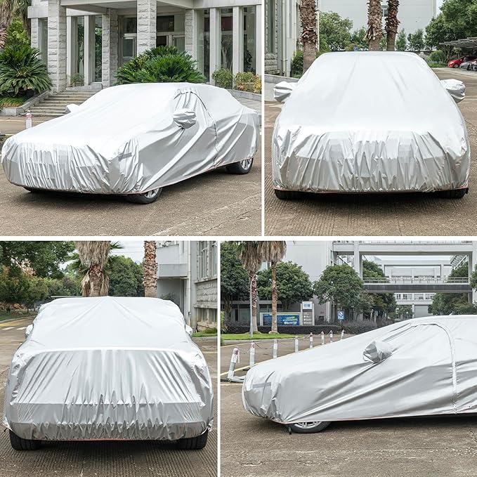 Car Cover Compatible with Dodge Charger 2006-2024/Honda Accord 2001-2024,Waterproof Car Cover for Automobiles All Weather with Door Zipper & Cotton Lining,Windproof Sun UV Hail Protection