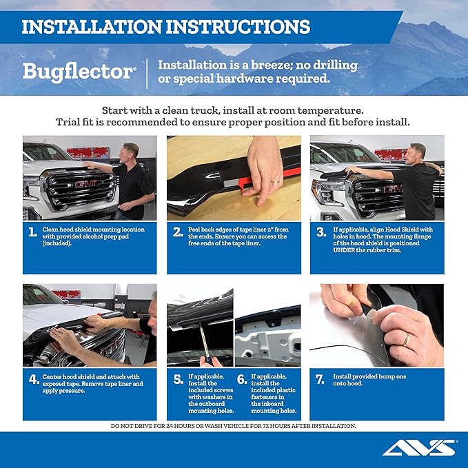Auto Ventshade [AVS] Bugflector Hood Shield/Protector | Fits 2016-2023 Toyota Tacoma | High Profile Bug Deflector - 1 pc., Dark Smoke | 23681