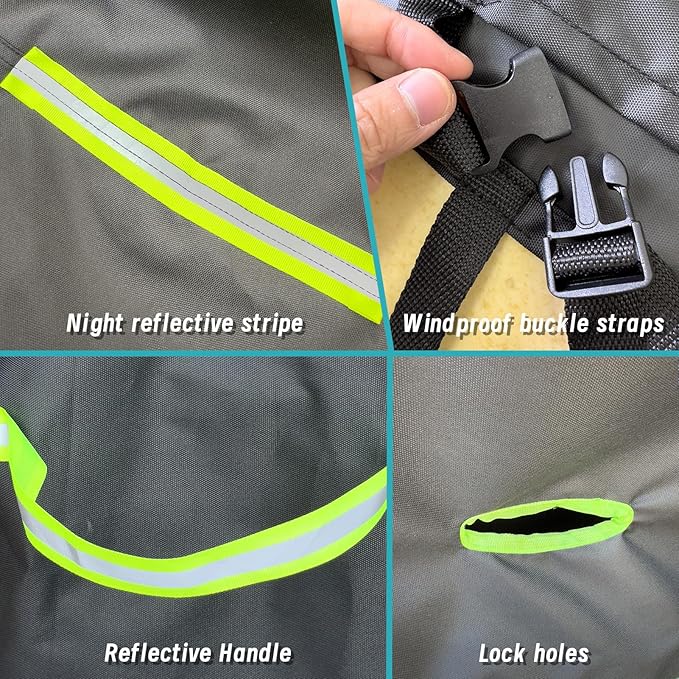 Motorcycle Cover All Season, Outdoor Storage Moped Covers, All-Weather Universal Waterproof Scooter Cover Fits up to 86.6" Motorcycles Vehicle