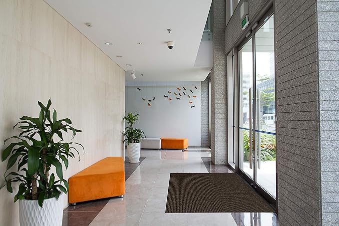 KOECKRITZ Heavy Duty Durable All Weather Indoor/Outdoor Non Slip Entrance Mat Rugs and Runners for Office Business Building Home Garage Front Door (6' x 14', Brick)