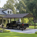PHI VILLA 10 x 20 ft Carport Metal Carports with Galvanized Steel Roof, Sturdy Heavy Duty Metal Carport for Cars, Boats, and Tractors