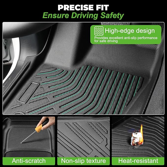 Floor Mats & Cargo Liner Set Fit for 2021-2011 Dodge Grand Caravan 7 Seat All Weather Protection TPE Anti-Slip Automotive Full Set Floor Liners Custom Dodge Grand Caravan Accessories