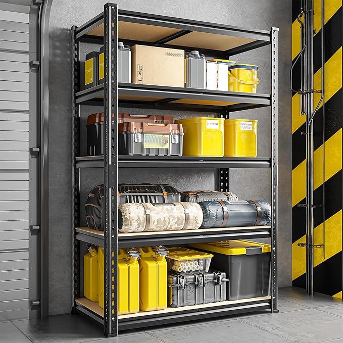 63" H Garage Shelving 31.5" W Storage Shelves Adjustable 2000LBS Metal Shelving Heavy Duty Garage Shelves for Pantry Kitchen Closet Basement Warehouse