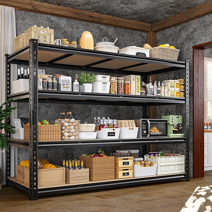59.8" W Metal Shelving 59.8" H Storage Shelves 2200LBS Garage Shelving Adjustable Metal Shelves Heavy Duty Pantry Shelf for Basement Warehouse Garage Pantry 59.8" W x 24" D x 59.8" H