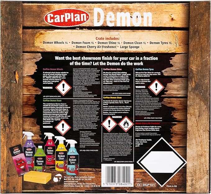 Demon 7 Piece Car Care Gift Pack - Includes Demon Shine, Wheels, Foam, Tyres & More