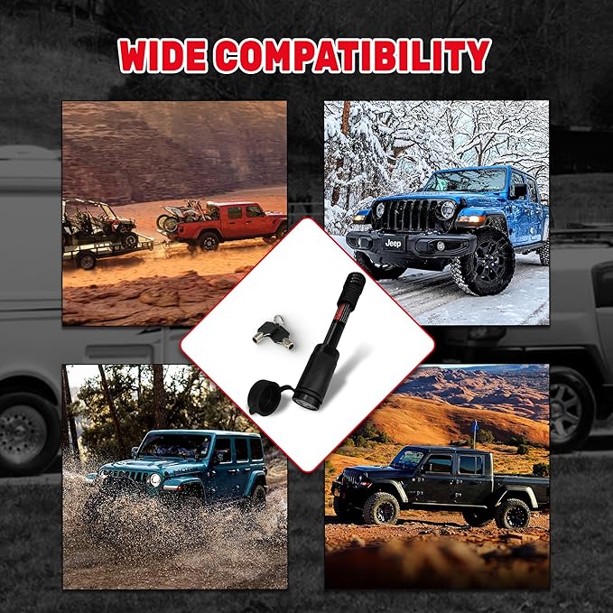 TYT Trailer Hitch Lock – 5/8" Dia, 3-1/2" Long Pin, Fits Class III/IV/V Hitches, 2 Keys, 8 O-Rings, Keyed Alike, Ideal for Tow Trucks, Bikes, Cars