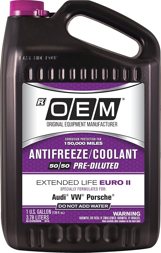 OEM Recochem European Vehicles Premium Antifreeze 50/50 Extended Life Coolant Purple, 1 Gallon, 1 Pack