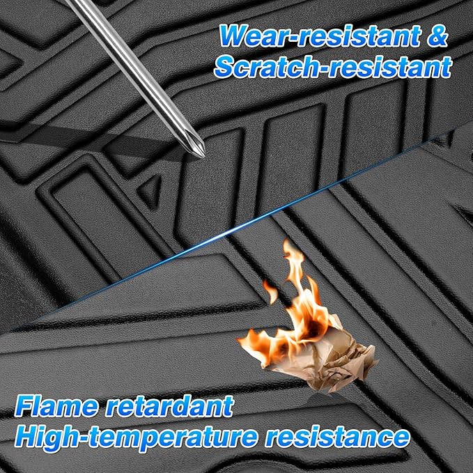 Cartist Floor Mats Fit for 2017-2024 2025 Ford F-250/F-350/F450 Super Duty Crew Cab w/Under Seat Storage Accessories All Weather Floor Mat Heavy Duty TPE Odorless Carpet Protection