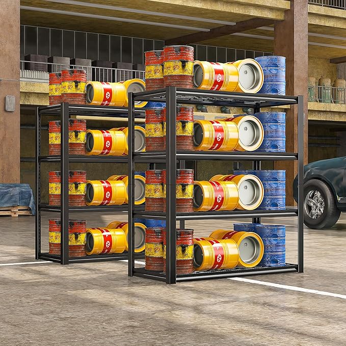 REIBII 40" W Garage Shelving 2240 LBS Storage Shelves Adjustable Metal Shelving Heavy Duty 4 Tier Metal Shelves for Storage Pantry Basement Warehouse 40" W × 19.5" D × 59.5" H, 2 Pack