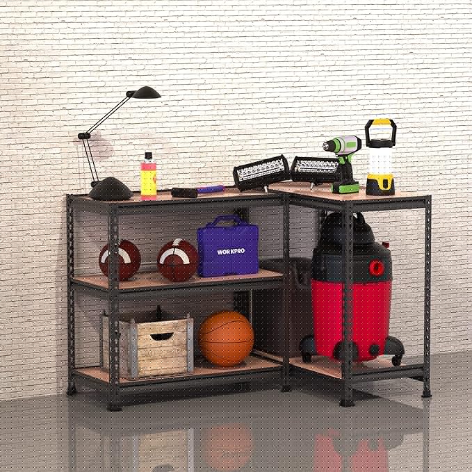 WORKPRO 5-Tier Metal Storage Shelving Unit, 36”W x 18”D x 72”H, Adjustable Storage Rack Heavy Duty Shelf with Particle Board, 4000 lbs Load Capacity (Total) for Garage Warehouse, Pack of 10