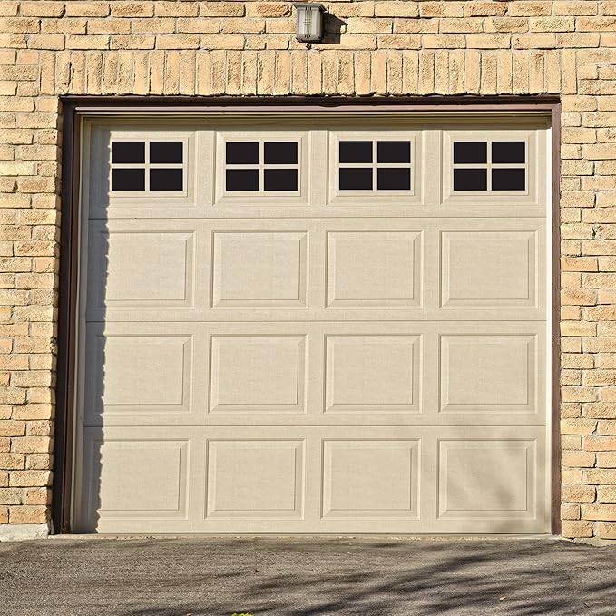 Household Essentials 216 Magnetic Faux Garage Door Windows | 16 Pieces for Single Car Steel Garage Door | Black