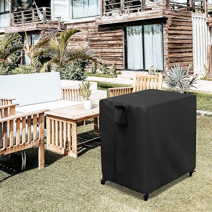Kingling Outdoor Pizza Oven Table Cover for Ooni Large Table, Waterproof Outdoor Grill Prep Table Cover Pizza Oven Stand Cover - 32''L x 32''W x 35''H(Black)