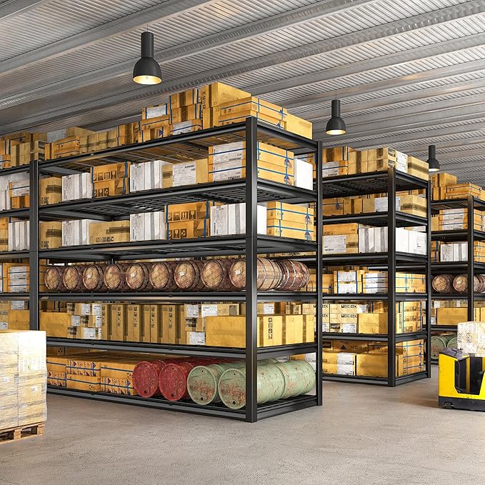 REIBII 60" W Garage Shelving, 2900LBS Storage Shelves, 6 Tier Heavy Duty Shelving, Adjustable Metal Shelving Units and Storage Rack for Warehouse, Pantry, Basement, 60" W x 84" Hx 24" D, 4 Pack