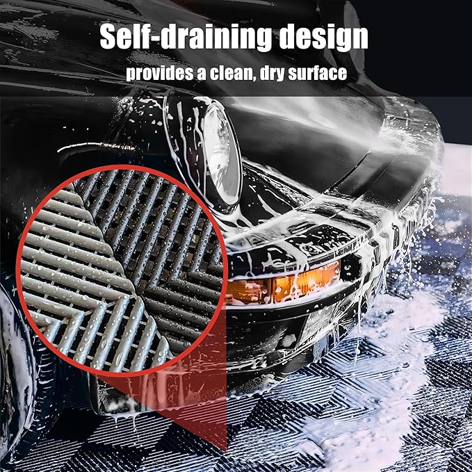 50PCS|15.7"x15.7" Garage Flooring Tiles, Non-Slip Interlocking Plastic Garage Floor Mat, Garage Organization & Garage Storage, Vented Pattern(Grey)