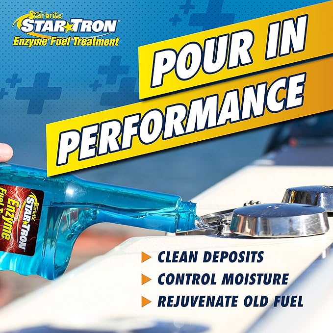STAR BRITE Star Tron Enzyme Fuel Treatment Concentrate, 128 Fl. Oz. – Treats up to 2,048 Gallons – Rejuvenate & Stabilize Old Gasoline, Cure Ethanol Problems, Improve MPG, Reduce Emissions, 1 gallon, Blue
