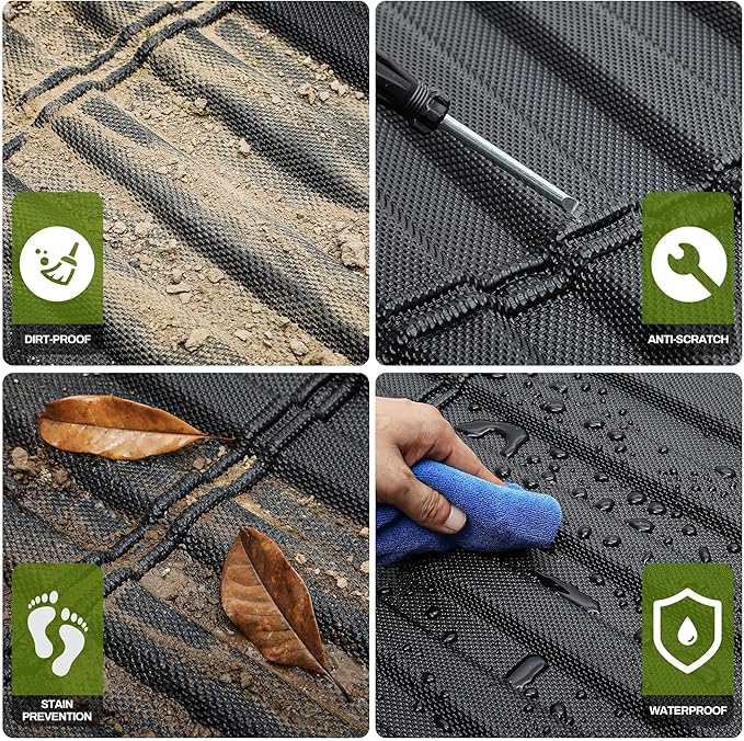 AUTOSAVER88 5.8FT Truck Bed Mat Fit for Chevrolet Silverado/GMC Sierra 1500 2019-2025, All Weather Protection TPE Heavy Duty Pickup Cargo Mat for Chevy Silverado Bed Liner Accessories, Black