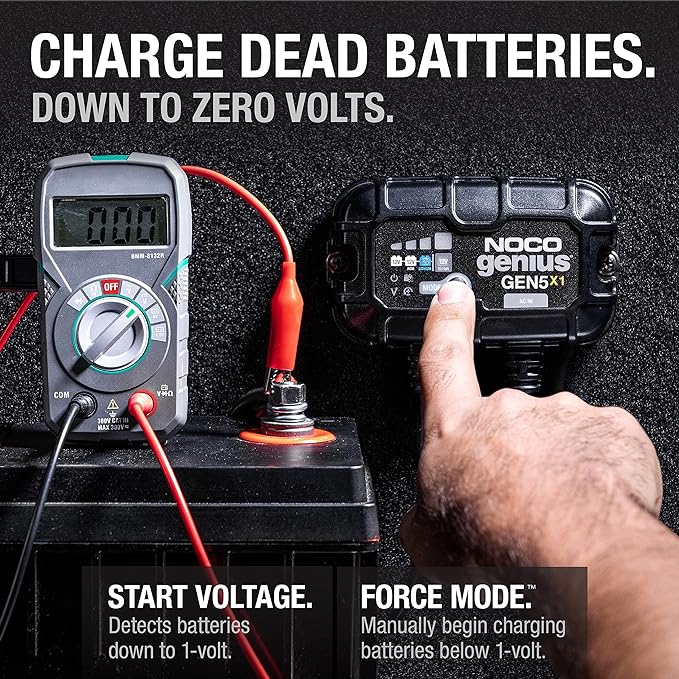NOCO Genius GEN5X1: 1-Bank, 5A Onboard Battery Charger - 5A Per Bank, 12V Waterproof Marine Charger with Overcharge Protection & Temperature Compensation – for Lead-Acid & Lithium Batteries