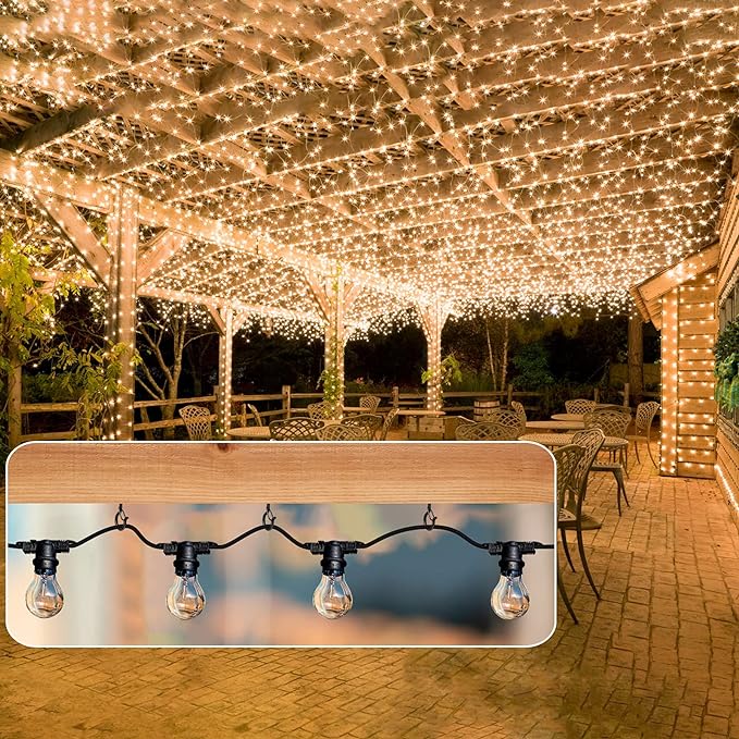 48 PCS Q-Hanger Hooks, Screw Hooks for Outdoor String Lights, Safety Buckle Design Cup Eye Hook for Hanging Christmas Lights, Plants, Wind Chimes, Mounted on Wall Ceiling, Include 1 Wing Nut Driver
