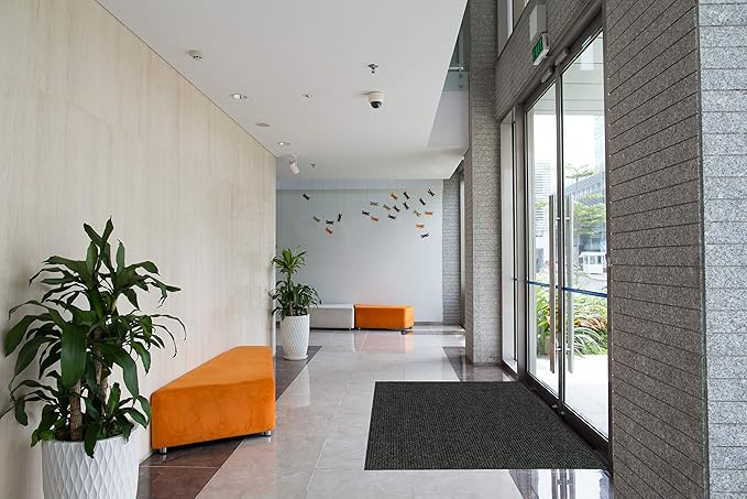 KOECKRITZ Heavy Duty Durable All Weather Indoor/Outdoor Non Slip Entrance Mat Rugs and Runners for Office Business Building Home Garage Front Door (3' x 10', Charcoal)