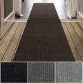 iCustomRug Spartan Weather Warrior Indoor/Outdoor Utility Ribbed Carpet Runner with Non-Slip Thermoplastic Rubber Backing, 3ft X 70ft in Brown