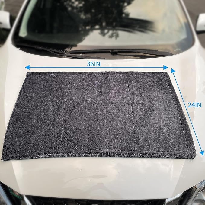 belhope 2 Pack Microfiber Towels for Cars, 24"x36" Extra Large Super Absorbent Car Drying Towel Detailing, No Streaks, Scratches and Water Spots