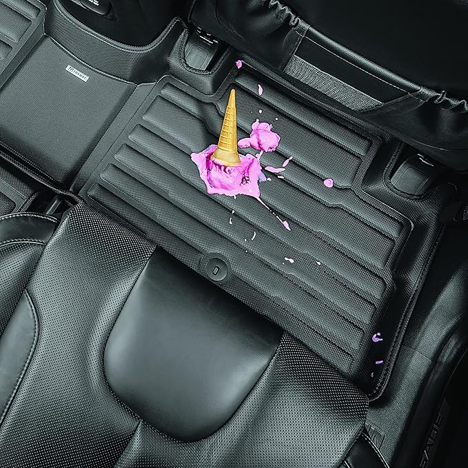 TuxMat - for Mercedes-Benz GLC 2023-2026 Models - Custom Car Mats - Maximum Coverage, All Weather, Laser Measured - This Full Set Includes 1st and 2nd Rows