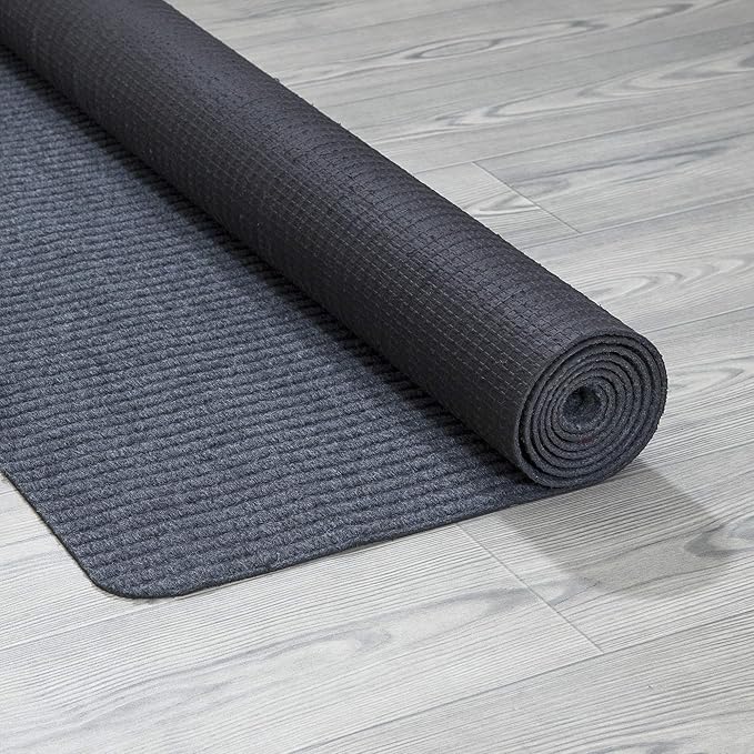 Ottomanson 5' x 6'6" Mud Mat Area Rug Scraper Carpet - Non-Slip, Dirt Trapping for Indoor & Outdoor Use - Ideal for Entryway, Garage, Kitchen, Patio & High-Traffic Areas, Gray