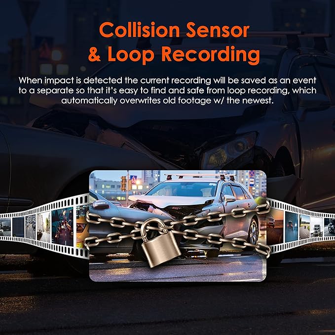 R4-4 Channel Dash Cam W/All Around 1080p Resolution, Wi-Fi, GPS, IR Night Vision, Parking Mode, Collision Detection, Type-C Port