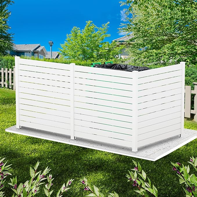 Kozyard Ground Mounting Kit for 3-Panel Privacy Screens – Perfect for Securing to Concrete – Helps Hide Clutter and Keep Your Outdoor Space Neat – Fits Both White & Black Panels