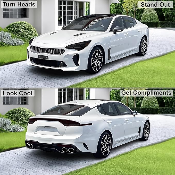 BOGAR TECH DESIGNS Precut for Kia Stinger 2022-2024 Full Headlight Taillight Tint Kit, Dark Smoke