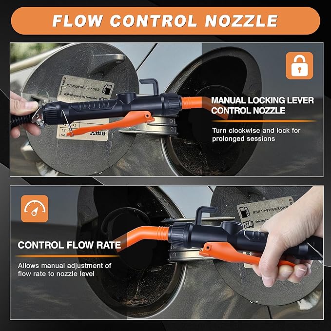 Portable Battery Operated Electric Fuel Transfer Pump, 2.2GPM, for transferring fuel oil, gasoline, diesel and water, easy to use Manual Fuel Pump, Multi-scenario Use Siphon Pumps