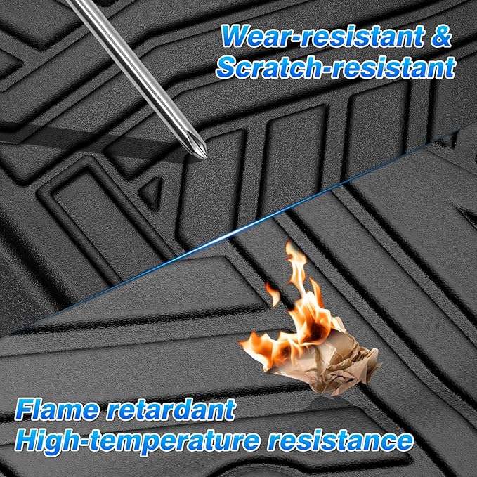Cartist Floor Mats Fit for Ford Ranger 2024 2025 All Weather Floor Mat Ranger Accessories Heavy Duty Carpet Protection