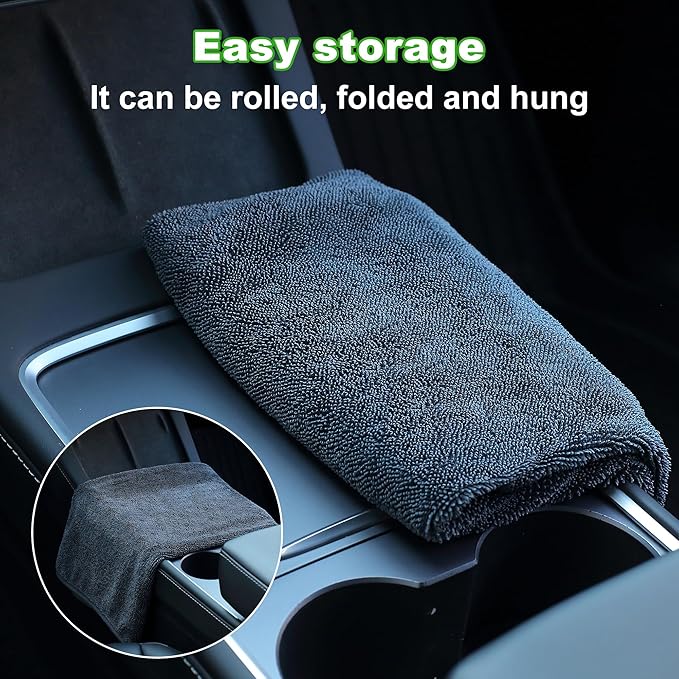 JOYMOOP Car Dry Towel, Quick Drying, Medium Size,Microfiber Cleaning Cloth, Dark Grey, 35.4 x 23.6 Inches, 3 Pack for Boates, RVs, SUVs, Trucks, Cars