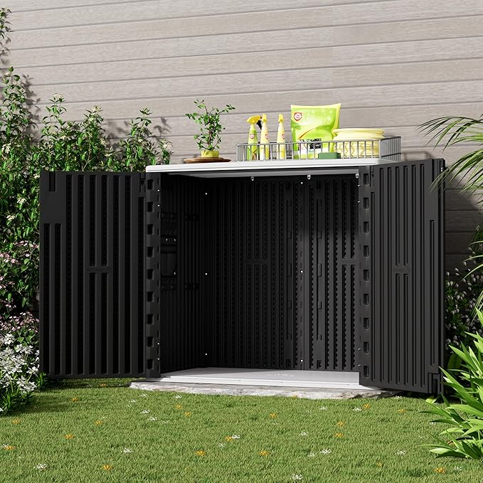 37Cu.ft Outdoor Storage Shed Waterproof,Horizontal Outdoor Storage Cabinet for Patio & Garden Shed, Garage, Pool Storage.